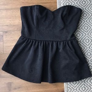 Peplum strapless top